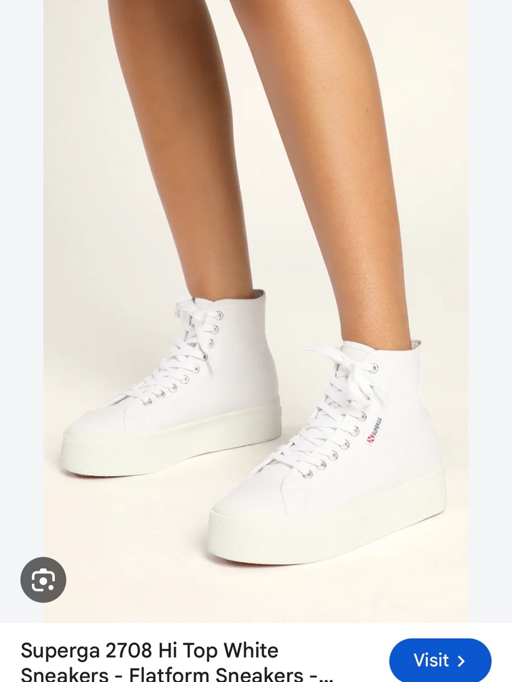 Superga White High-Top Platform Sneakers